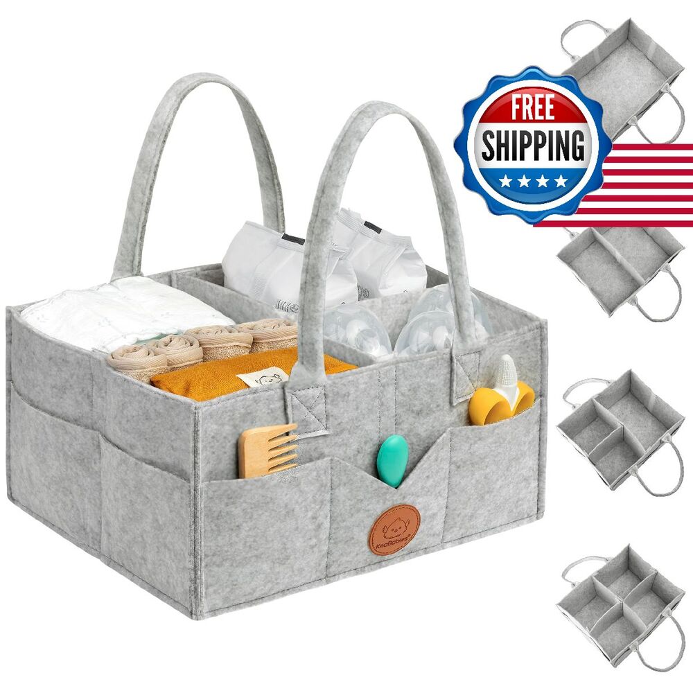 Diaper Caddy Organizer w/ Handle - Portable Car Storage Bag